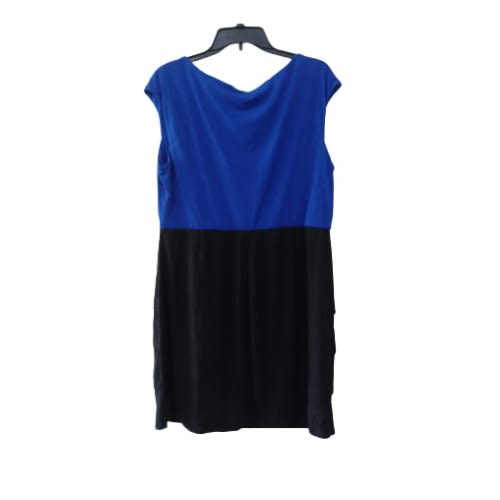 Women's Short Dress- Blue And Black