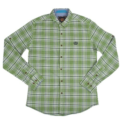 Men's Fitted Fancy Check Shirt In Green