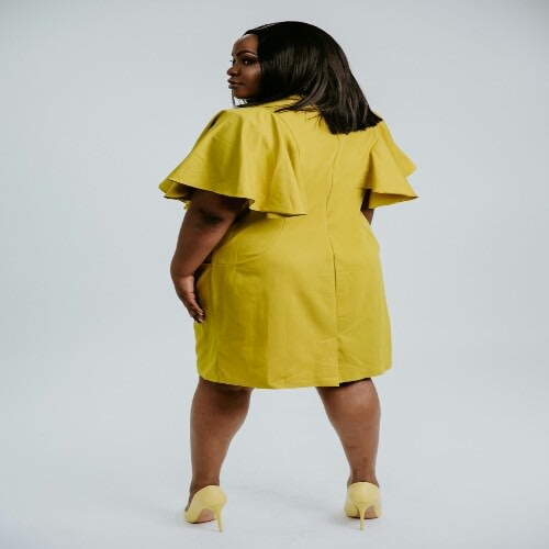 Brooklyn Lemon Swing Shift Dress
