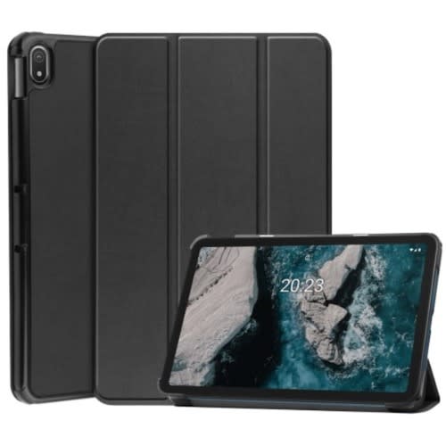 Leather Flip Case For Nokia T20 - Black