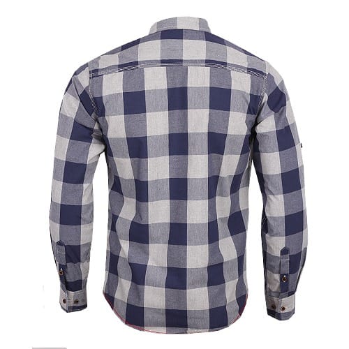 Men's Fitted Shirt In Bold Navy/grey Checks