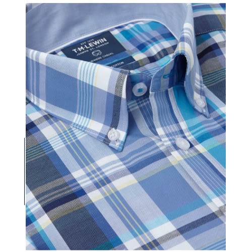 Casual Slim Fit Oxford Check Button Down Shirt