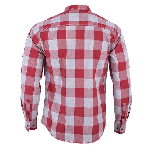 Men's Fitted Shirt With Bold Wine Checks
