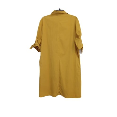 Gold Shirt with Slit Sided Bow Tie Sleeve