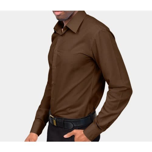 Men's Formal Dress Shirt  - Deep Brown