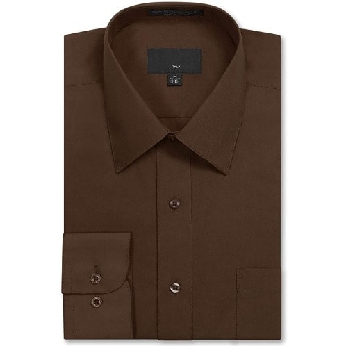 Men's Formal Dress Shirt  - Deep Brown