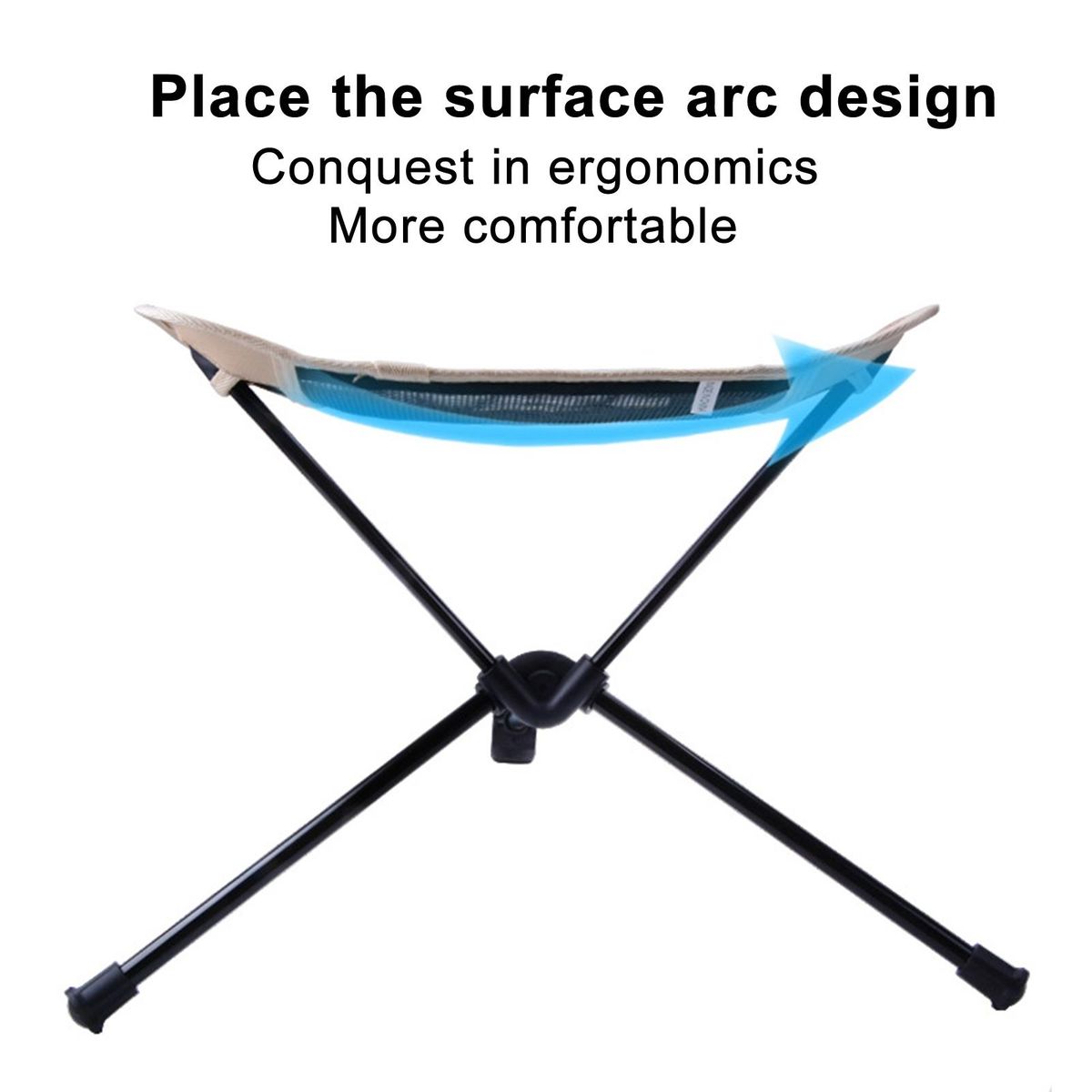 Folding Chair Portable Camping Chair with Adjustable Footrest Beige
