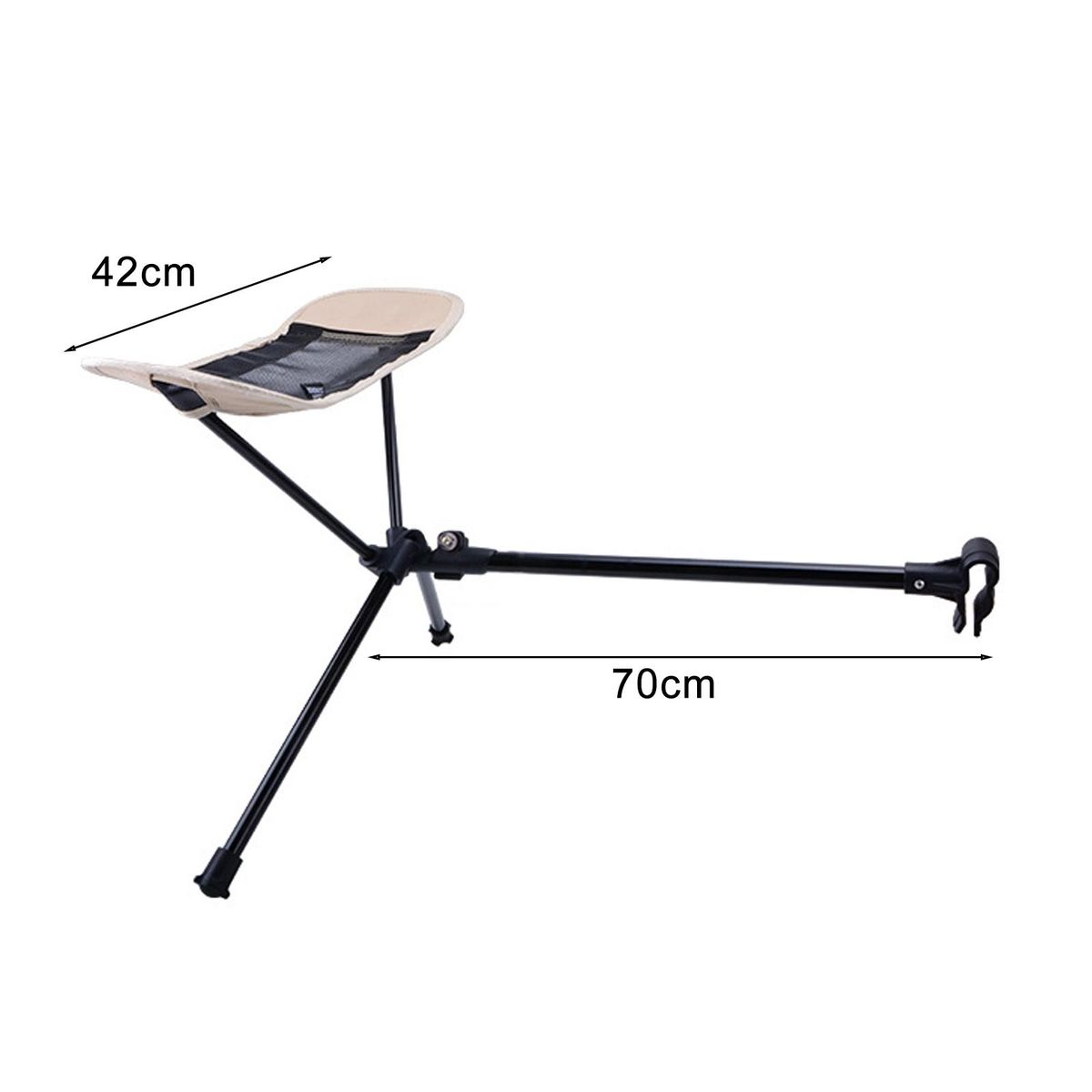 Folding Chair Portable Camping Chair with Adjustable Footrest Beige