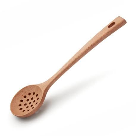 2 X Wooden Draining Spoon
