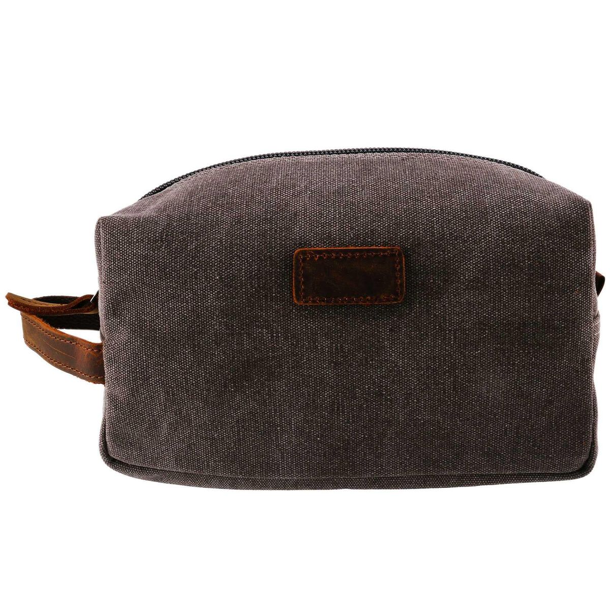Gray Travel Shaving Dopp Kit Cosmetic Organizer Canvas Toile