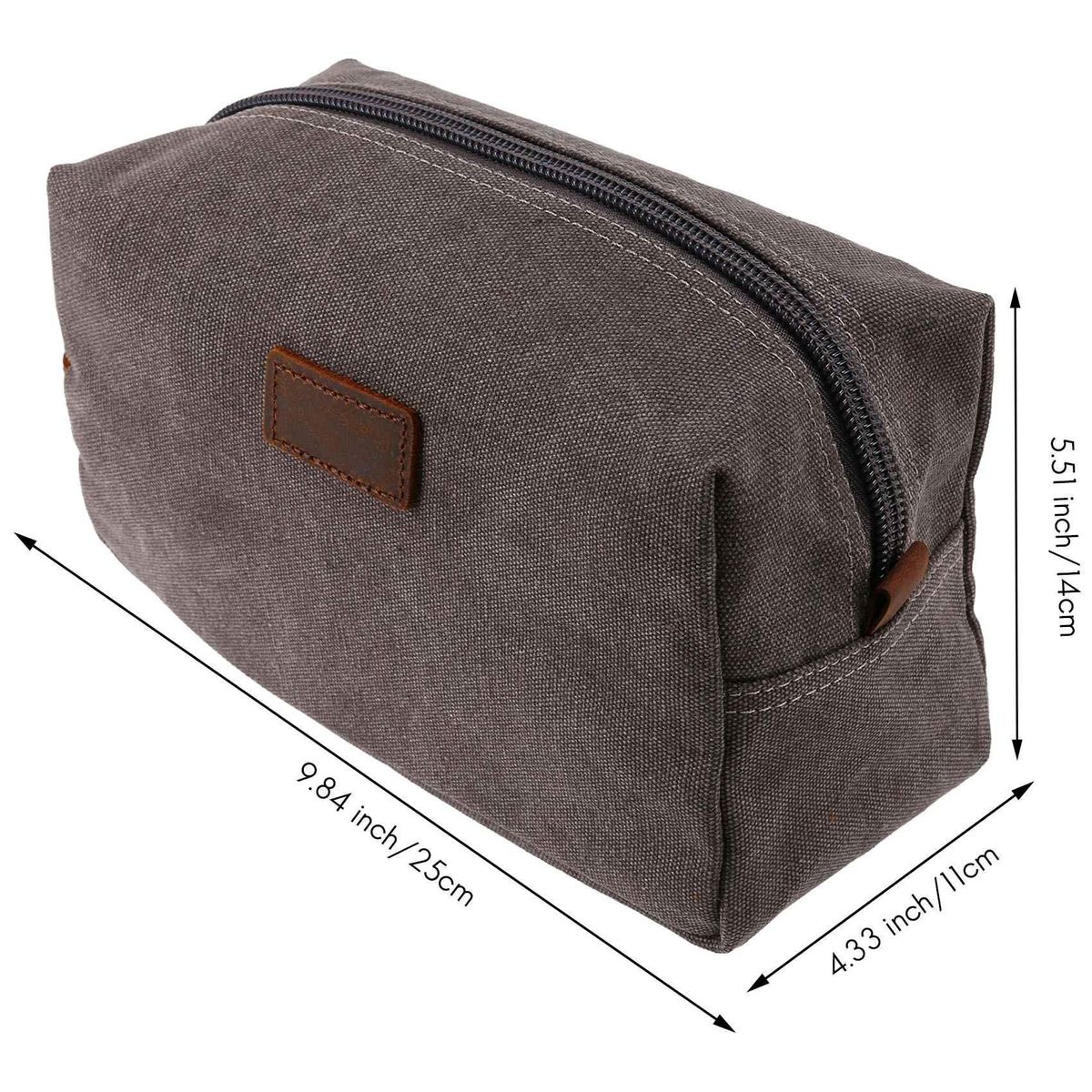 Gray Travel Shaving Dopp Kit Cosmetic Organizer Canvas Toile
