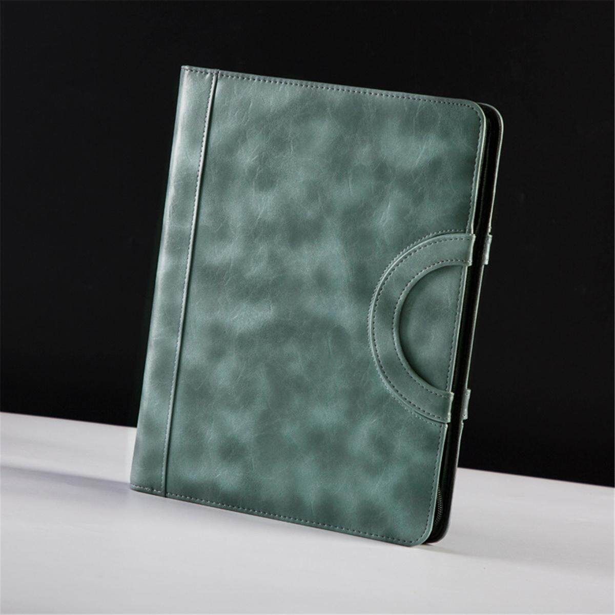 A4 Portable Manager Folder Document Business File Holder Zipper Briefcase Bag(No Pen) Grey