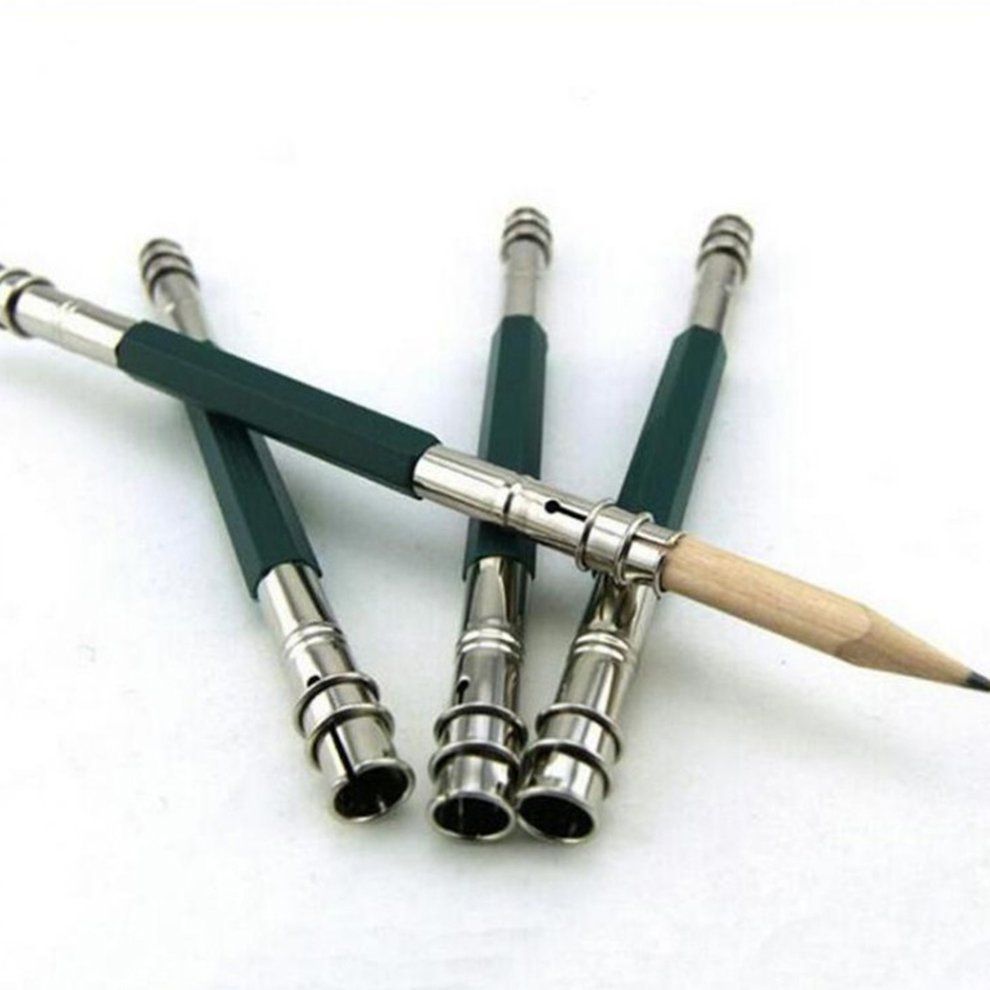 Double Head Art Pencil Lengthening Lengthened Pencil Extender Holder-Black-One Size