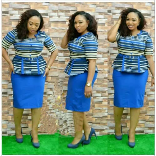Short Sleeve Midi Work  Dress - Blue