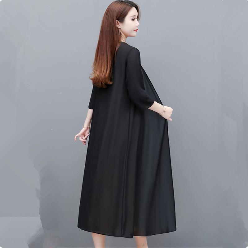 UHYTGF 2022 Ice Silk Summer Sun Protection Clothing Women's Cardigan Thin Chiffon Jacket Shawl Long 6XL Big Size Tops Coat 2069