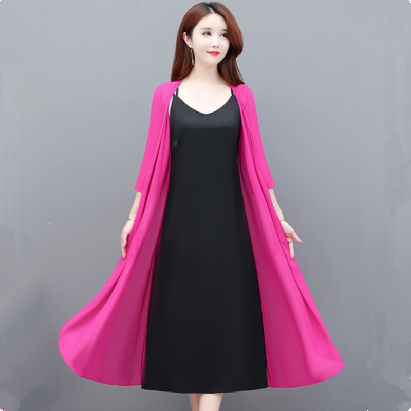 UHYTGF 2022 Ice Silk Summer Sun Protection Clothing Women's Cardigan Thin Chiffon Jacket Shawl Long 6XL Big Size Tops Coat 2069