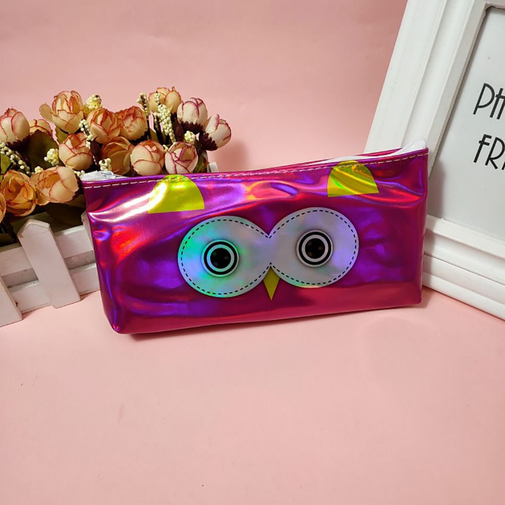 Cute Owl Laser Pencil Case Adorable Kids Pen Pouch
