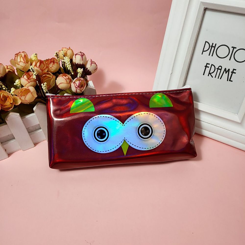 Cute Owl Laser Pencil Case Adorable Kids Pen Pouch