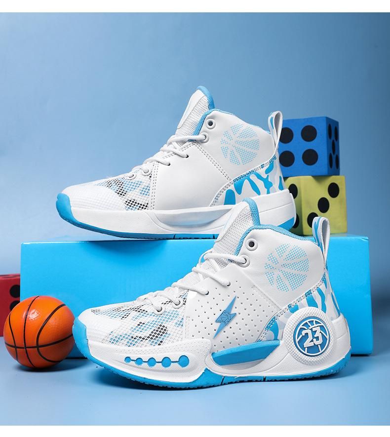 Boys basketball shoes non-slip wear-resistant sports shoes White