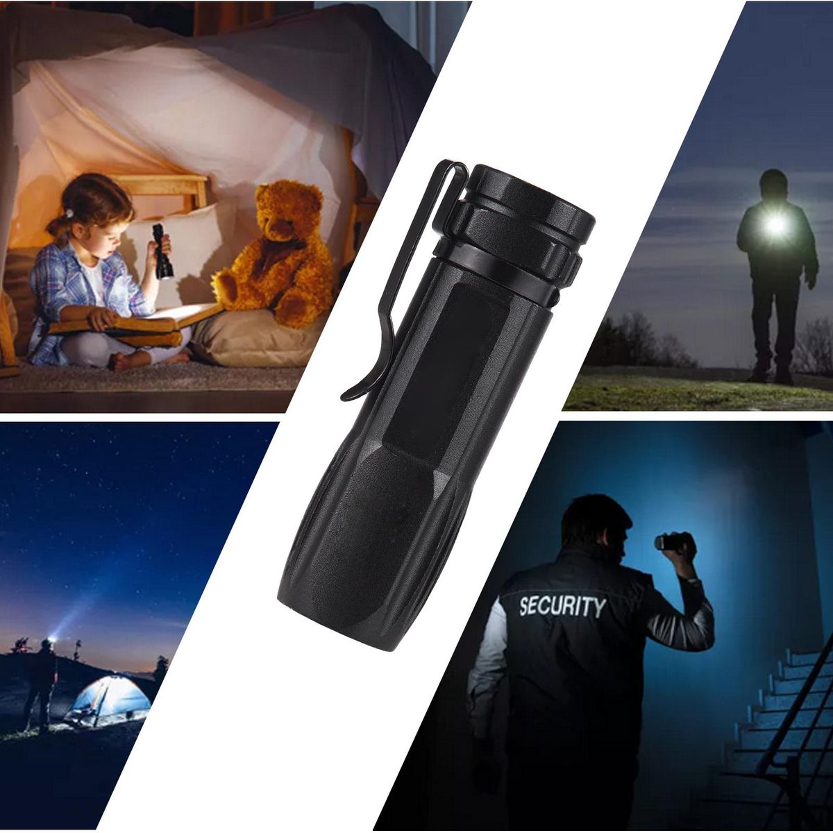 USB Rechargeable Flashlights LED Flashlights Zoomable Bright Flashlight COB Sidelight Pocket Flashlight 3 Modes for Outdoor Camping Emergency Car Repair