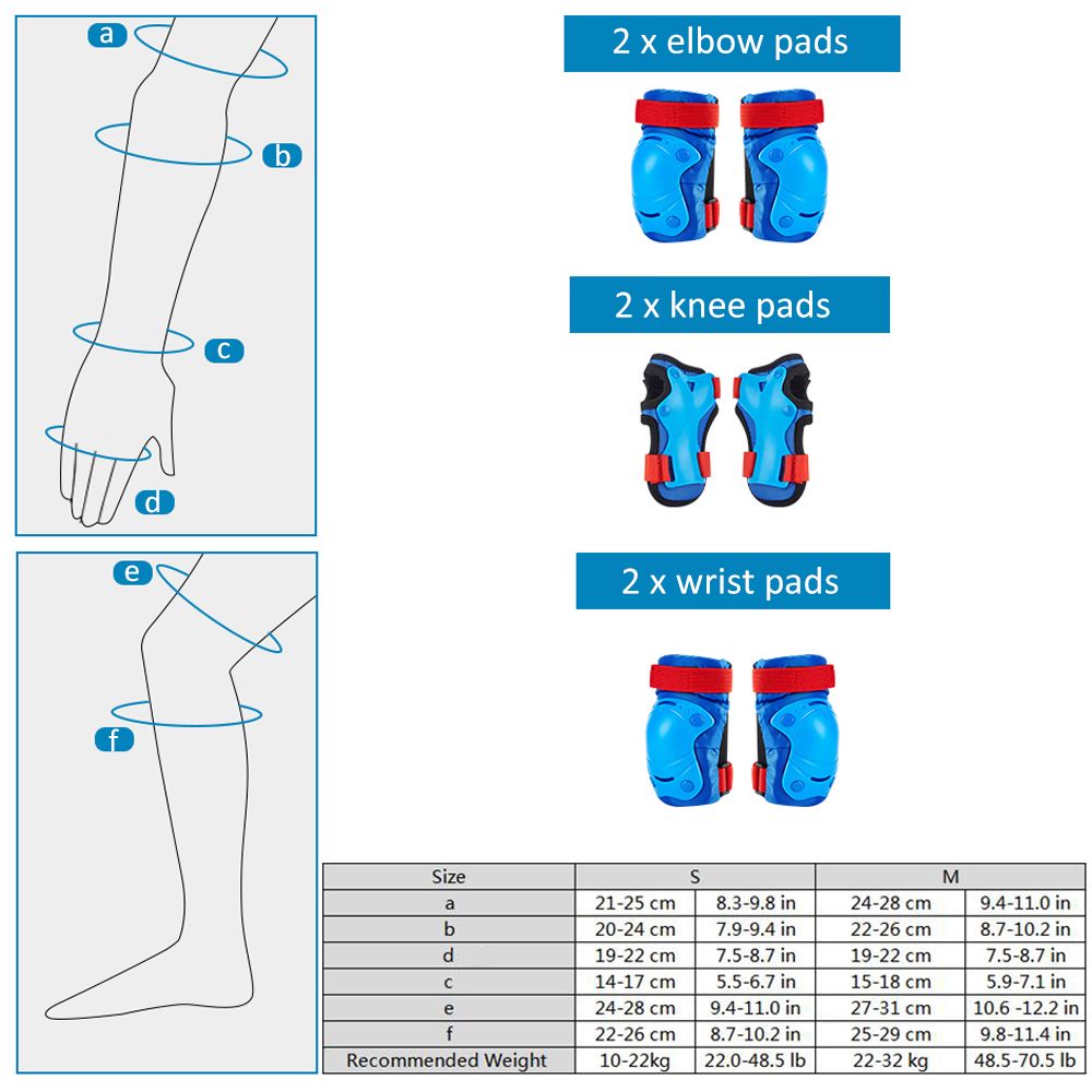 Knee Pads Set 6 In 1 Protector Kit Knee Pads Elbow Pads