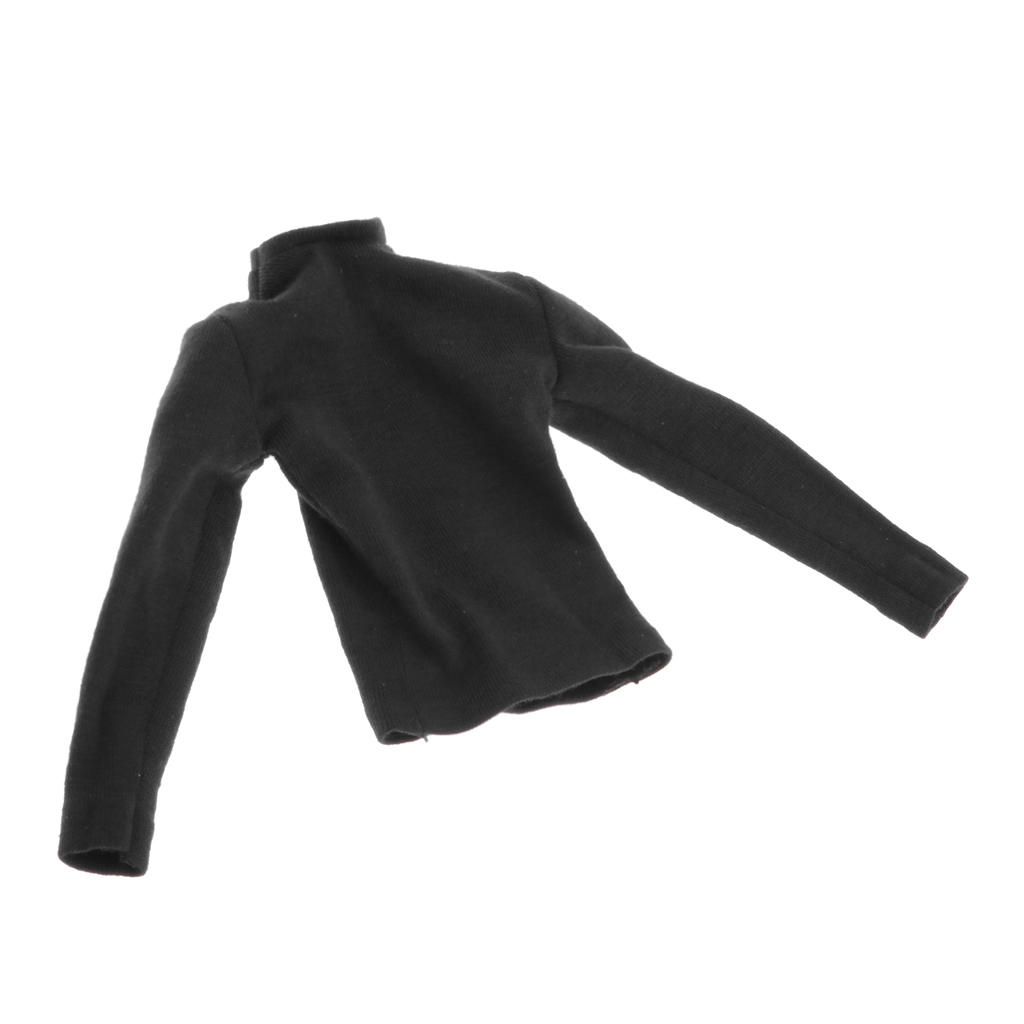 1/6 Male Long Sleeve Sweater Turtleneck Knit For 12'' Action Black