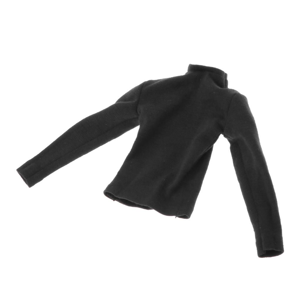 1/6 Male Long Sleeve Sweater Turtleneck Knit For 12'' Action Black