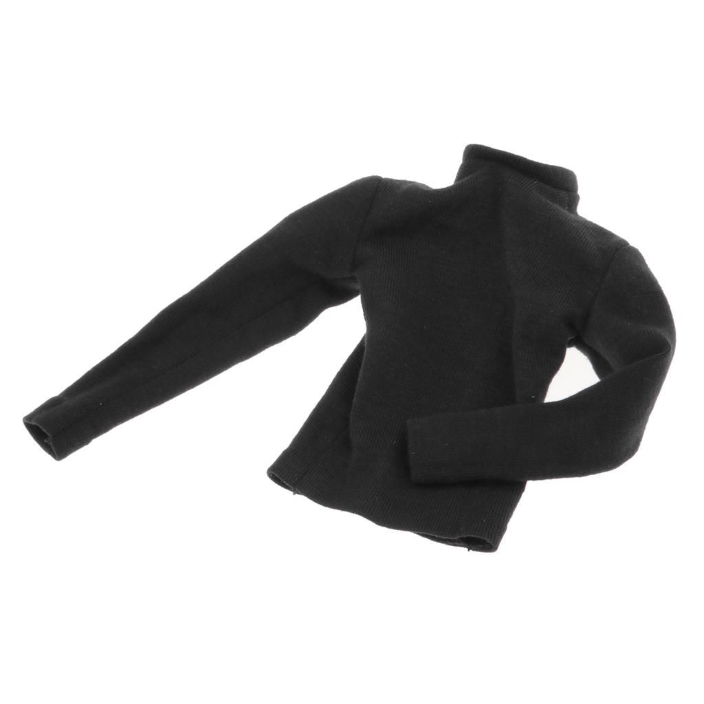 1/6 Male Long Sleeve Sweater Turtleneck Knit For 12'' Action Black