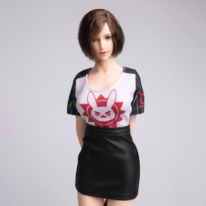 1/6 Scale Wet Look PU Leather Skirt Short Dress For   , CY CG Girl,