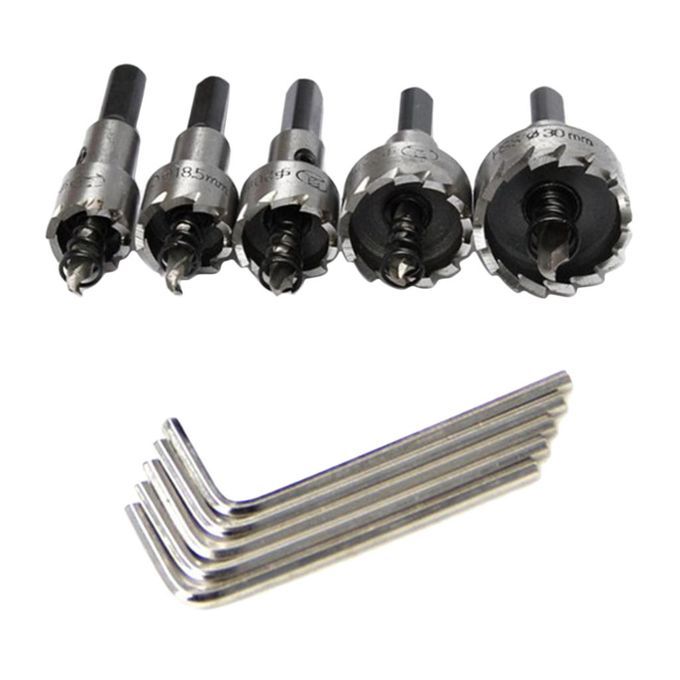 5Pcs Drill Bit Hole Saws Set HSS  Tooth  Tool For Metal Wood