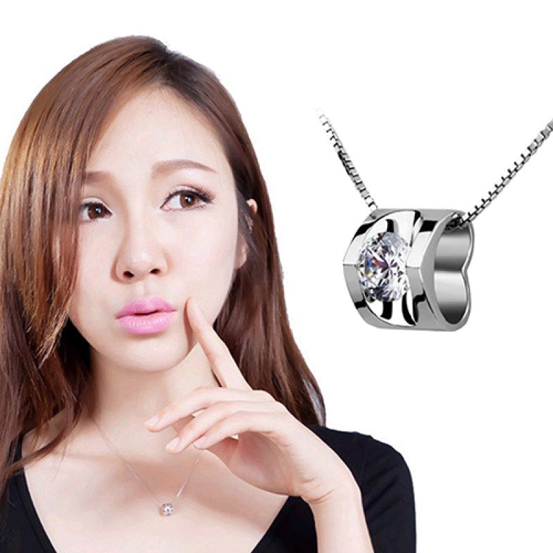 Women's Fashion 3D Love Heart Shape Shining Charming-White