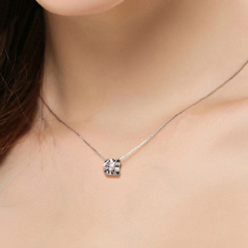 Women's Fashion 3D Love Heart Shape Shining Charming-White