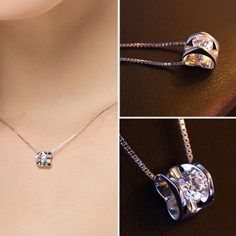 Women's Fashion 3D Love Heart Shape Shining Charming-White