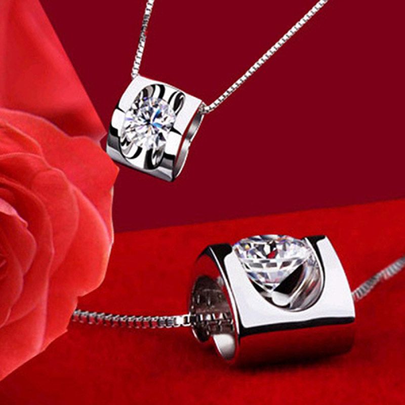 Women's Fashion 3D Love Heart Shape Shining Charming-White