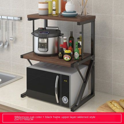 Kitchen Microwave Oven Rack Floor-standing Spice Storage