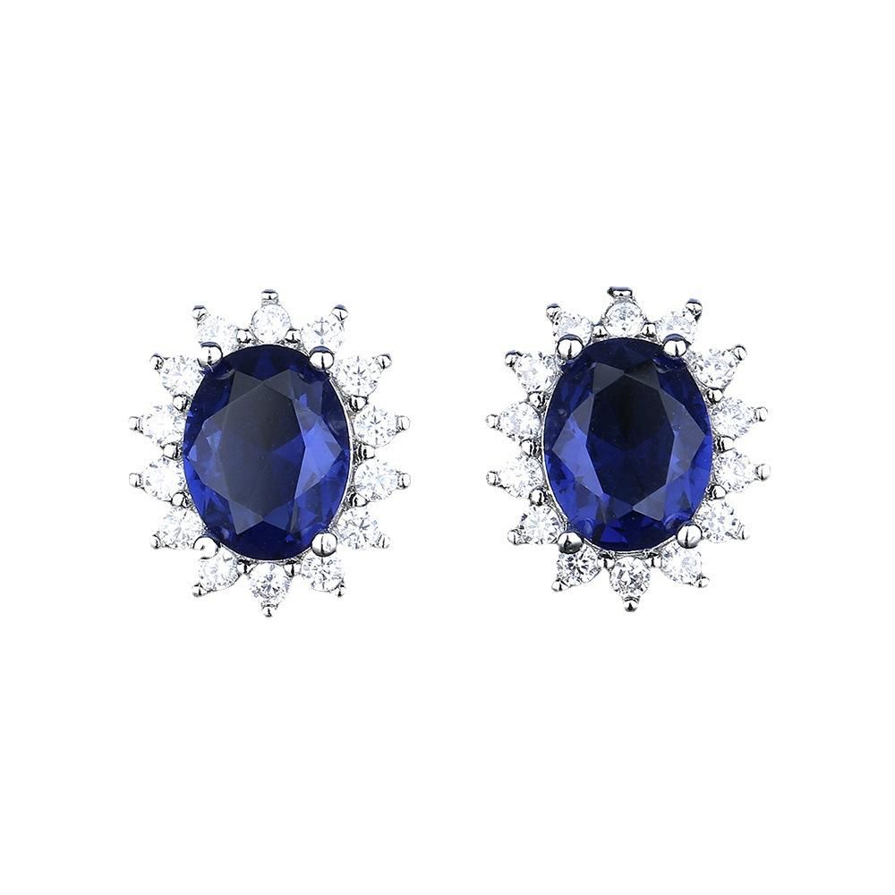 3-pcs Heart of Ocean Sapphire Micro Setting Ring Necklace Set
