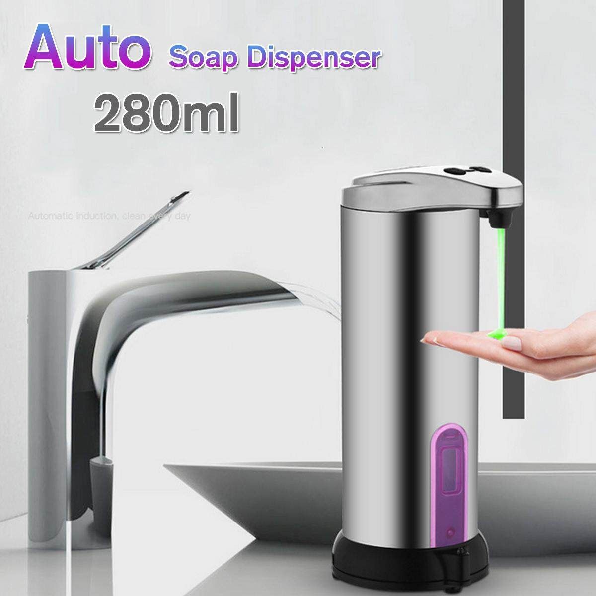Automatic Soap Dispenser Stainless Steel IR Sensor 280ml Touchless Bath
