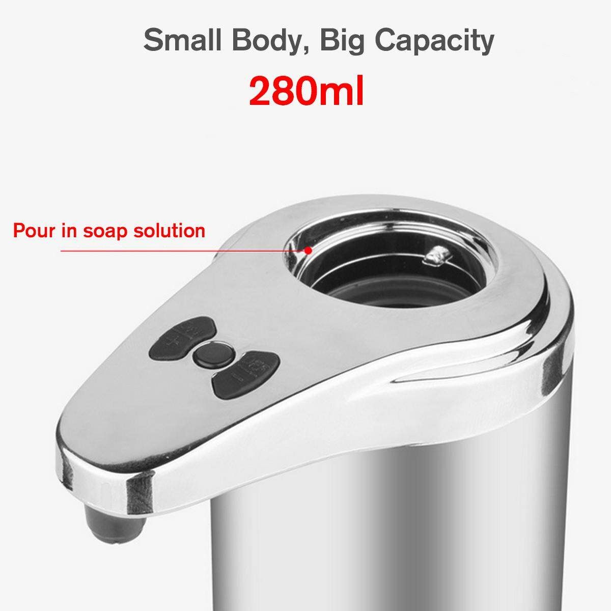 Automatic Soap Dispenser Stainless Steel IR Sensor 280ml Touchless Bath