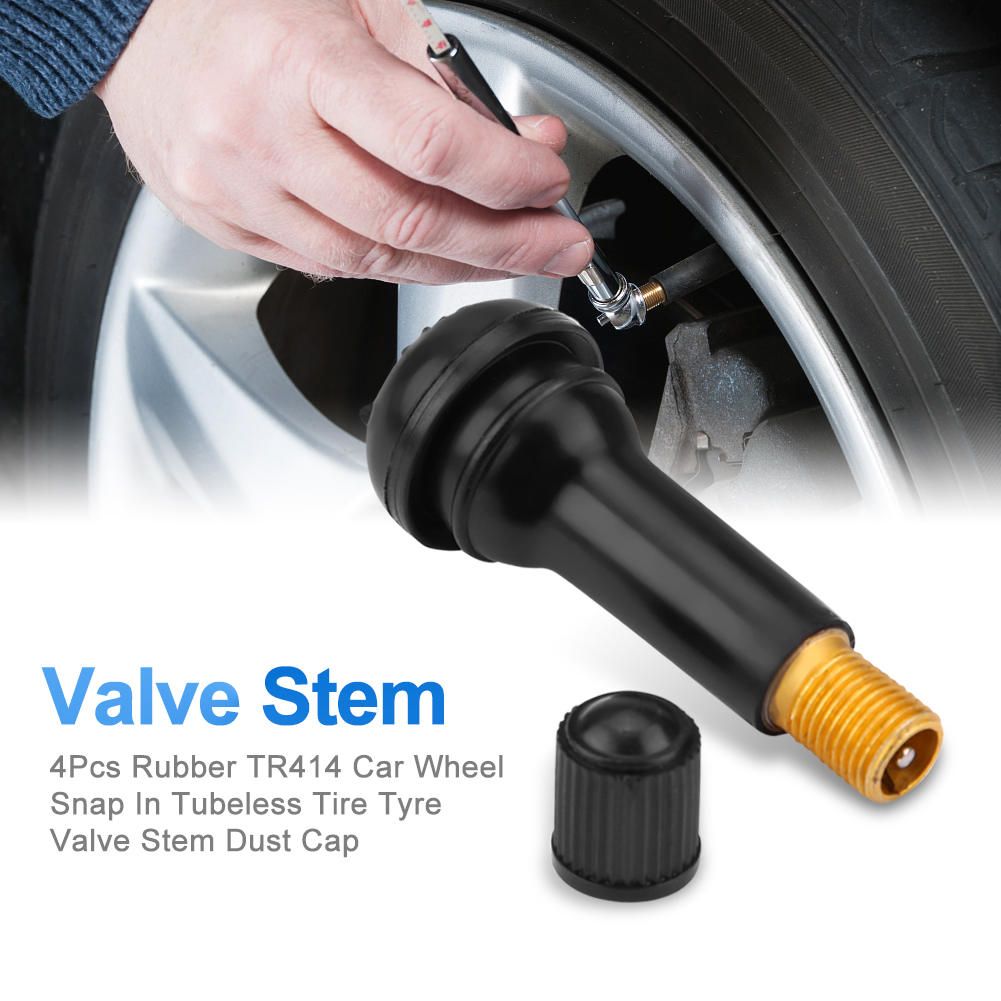 4Pcs Rubber TR414 Car Wheel Snap In Tubeless Tire Tyre