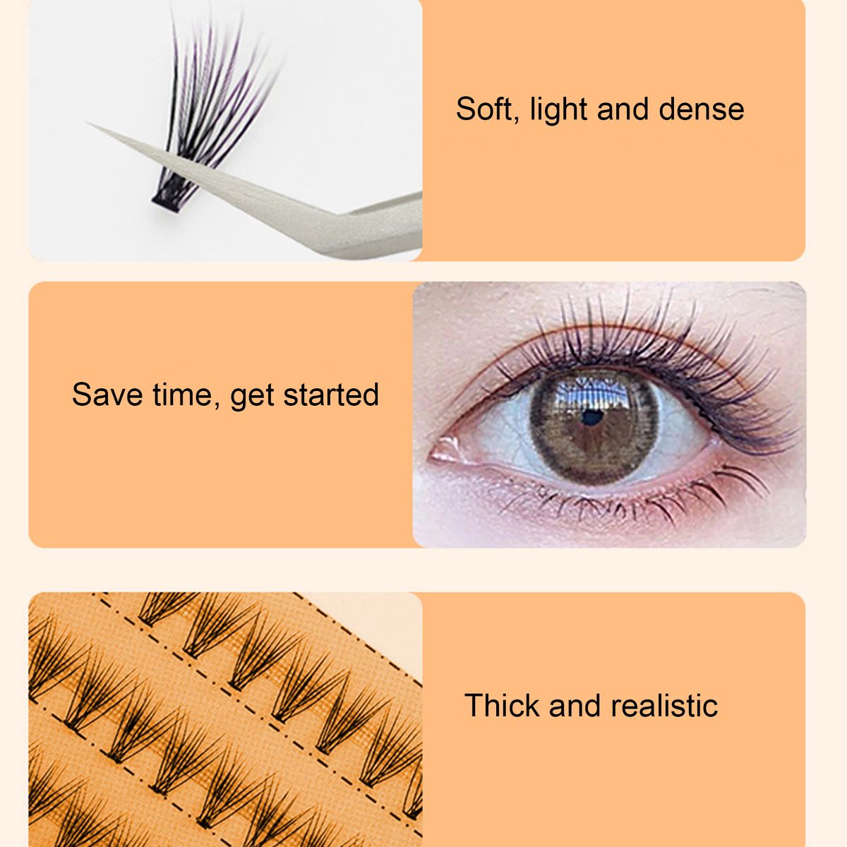 Women Natural Long Thick Faux Fiber Eyelashes False Lash Extension Eye Makeup