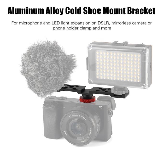 Aluminum Triple Cold Shoe Mount Plate Bracket For Camera