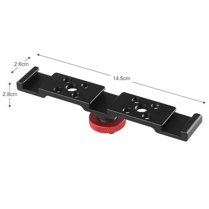 Aluminum Triple Cold Shoe Mount Plate Bracket For Camera