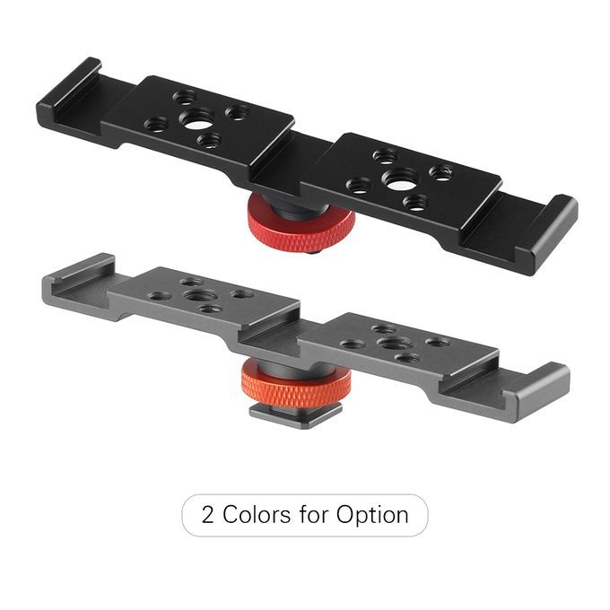 Aluminum Triple Cold Shoe Mount Plate Bracket For Camera