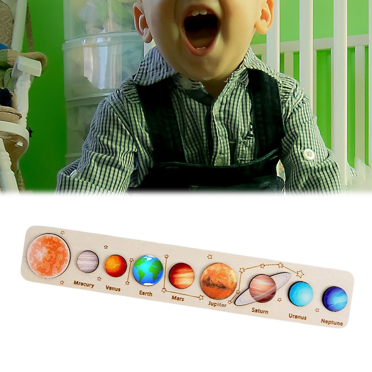Solar System Board Game Eight Planets Wood Color B