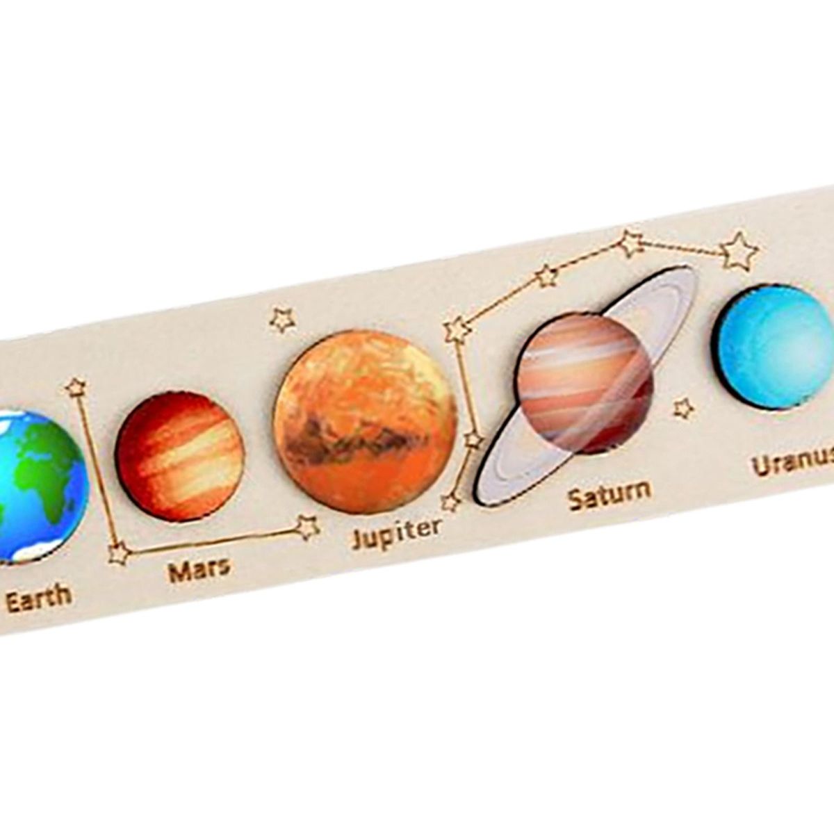 Solar System Board Game Eight Planets Wood Color B