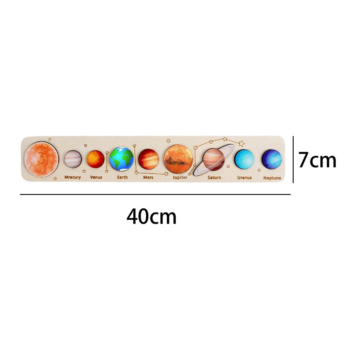 Solar System Board Game Eight Planets Wood Color B