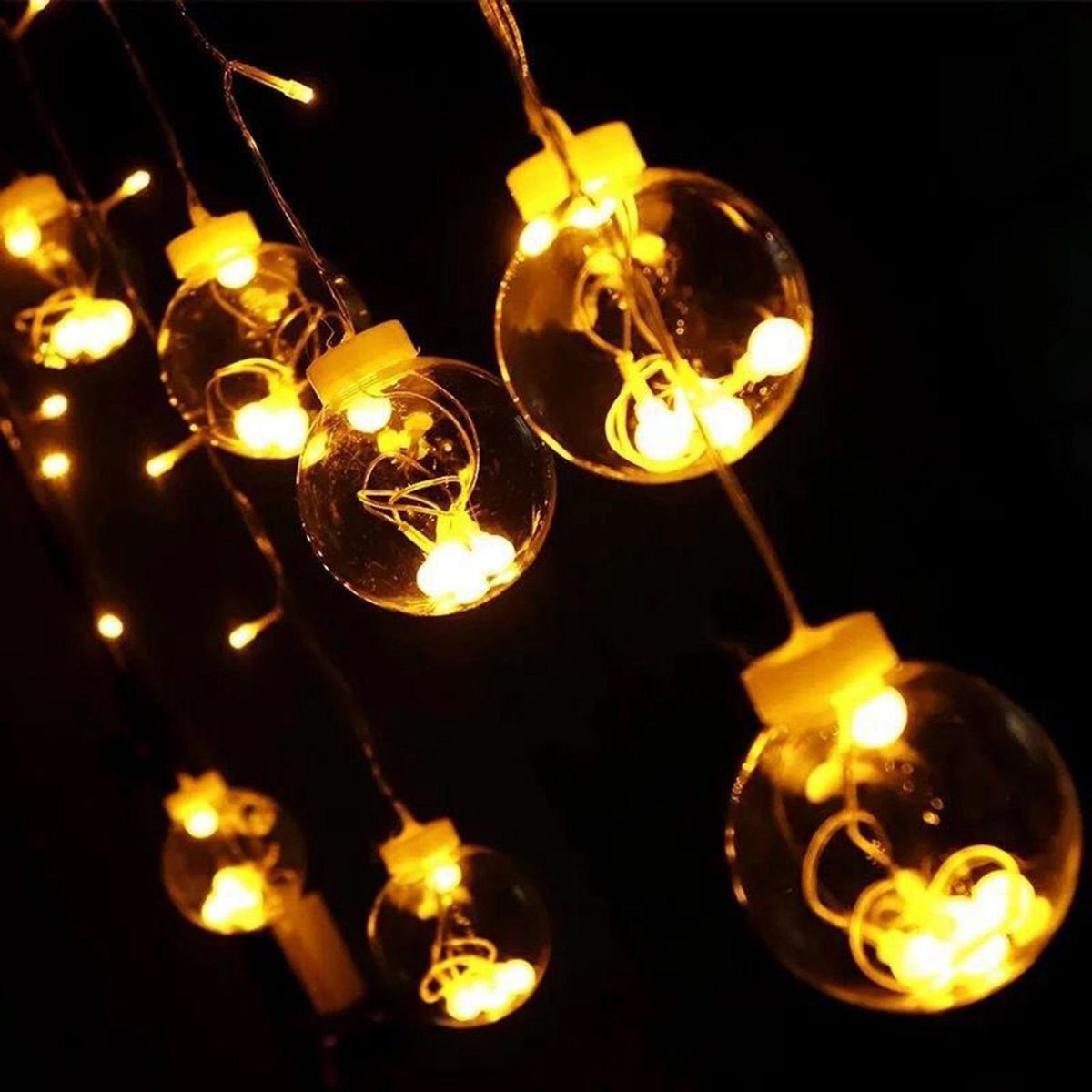 12 LED Wishing Ball Curtain String Lights 2.5M Bedroom Home Party Wedding Decorative Atmosphere String Lights EU Plug