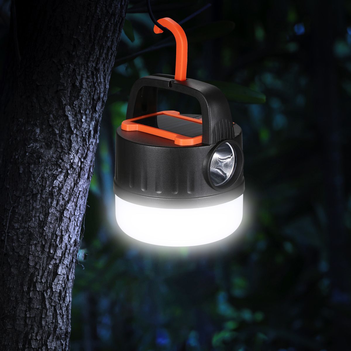 Solar LED Camping Lantern Rechargeable Tent Light Hanging