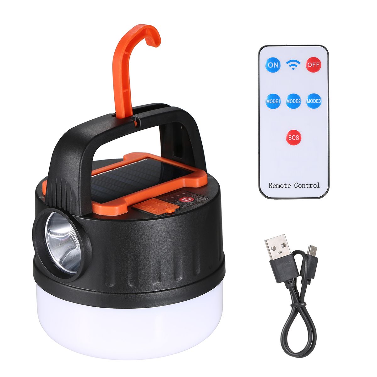 Solar LED Camping Lantern Rechargeable Tent Light Hanging