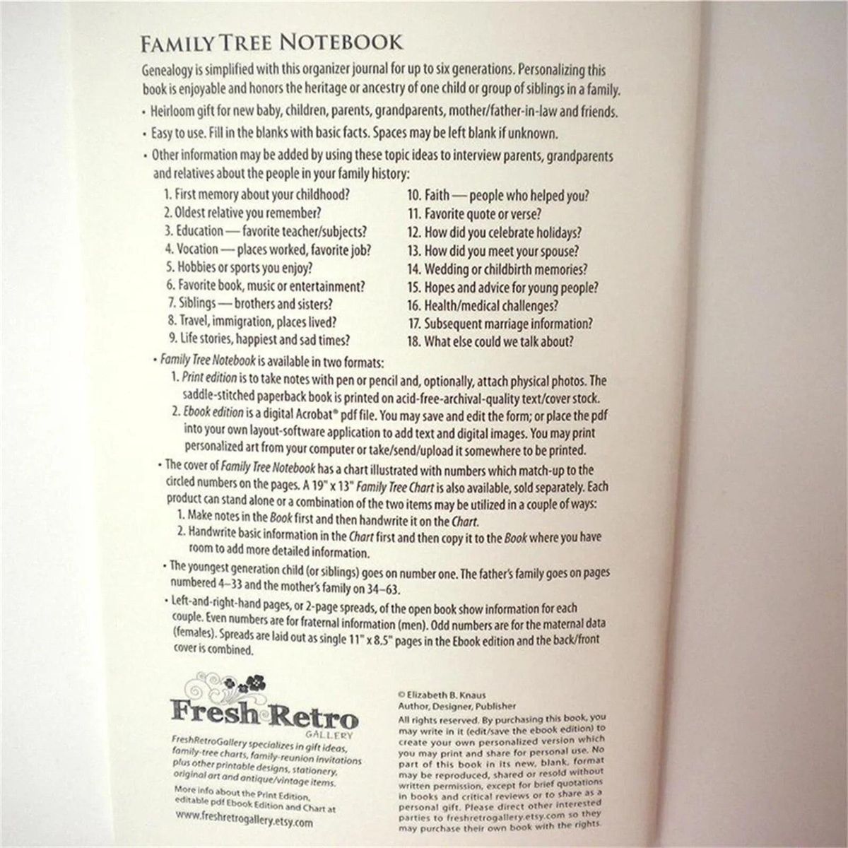 Family Tree Notebook-handwritten Ancestors' Memories To Write Into Personal Family History And Genealogy Office Supplies